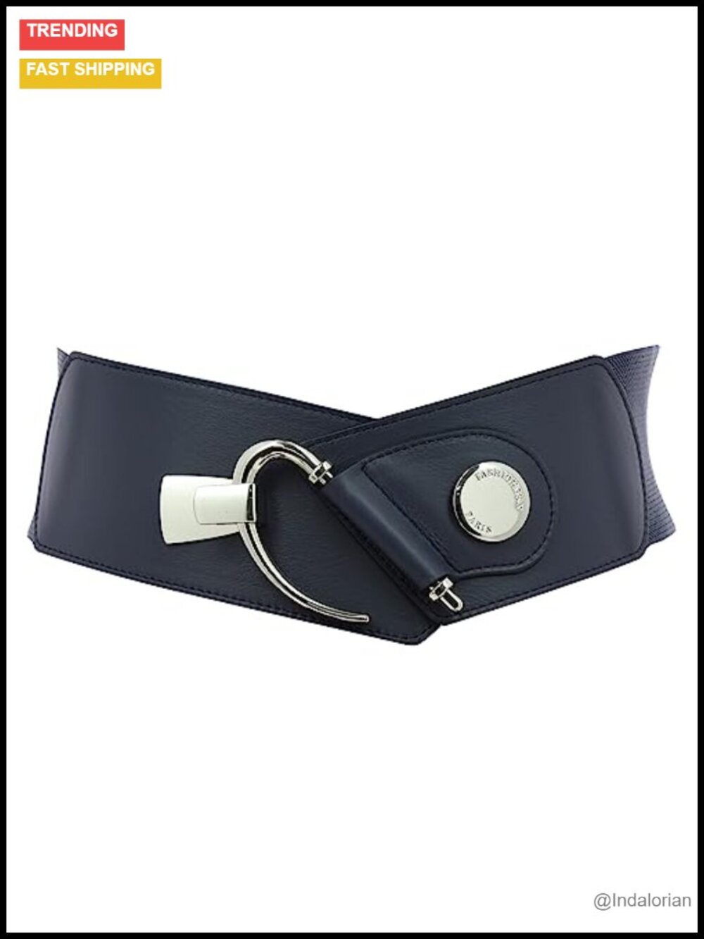 Genuine Italian Leather Elastic Wide Belt for Women Slim Fit